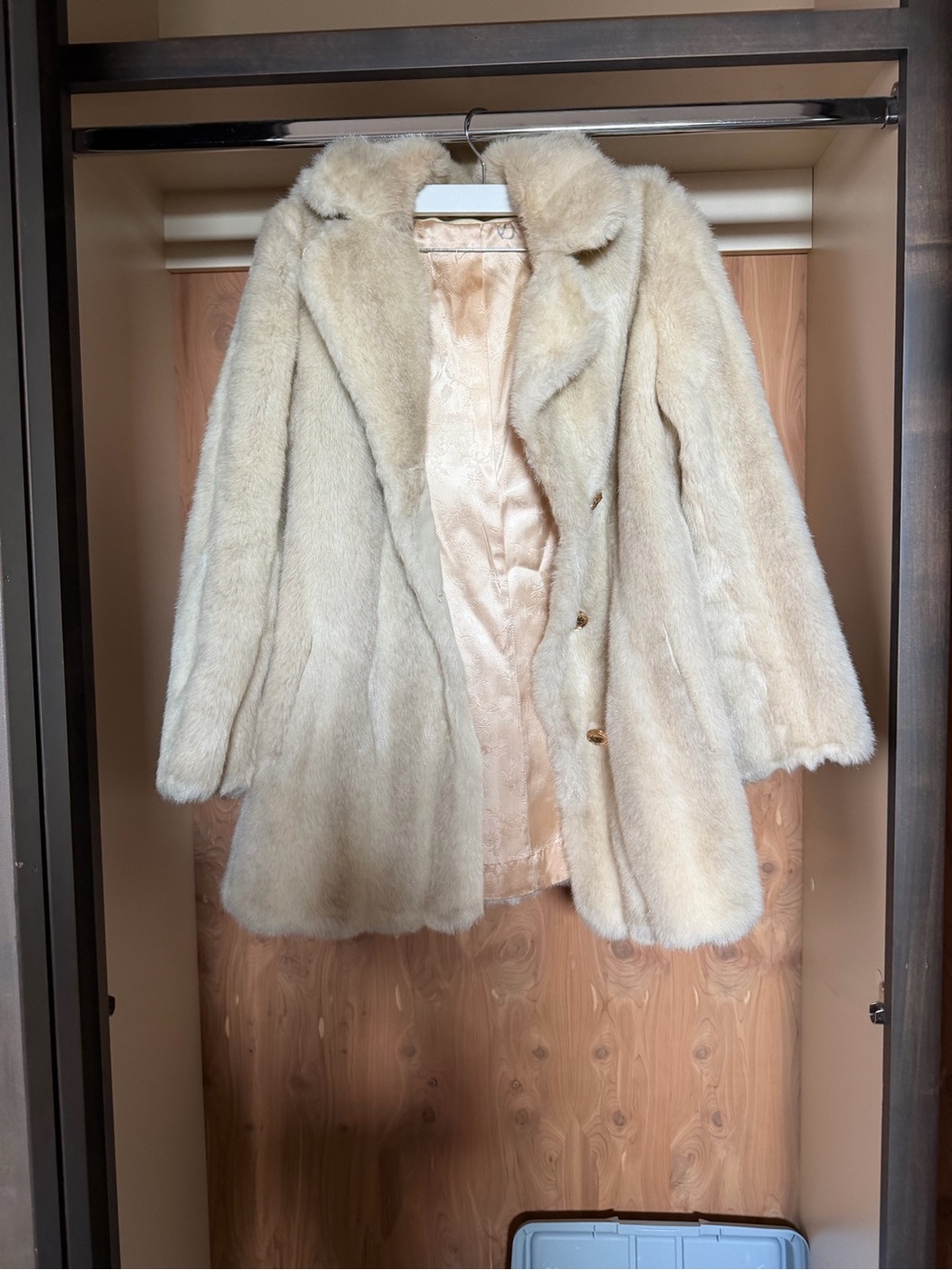Vintage Cream Fur Coat - Women's Winter Jacket